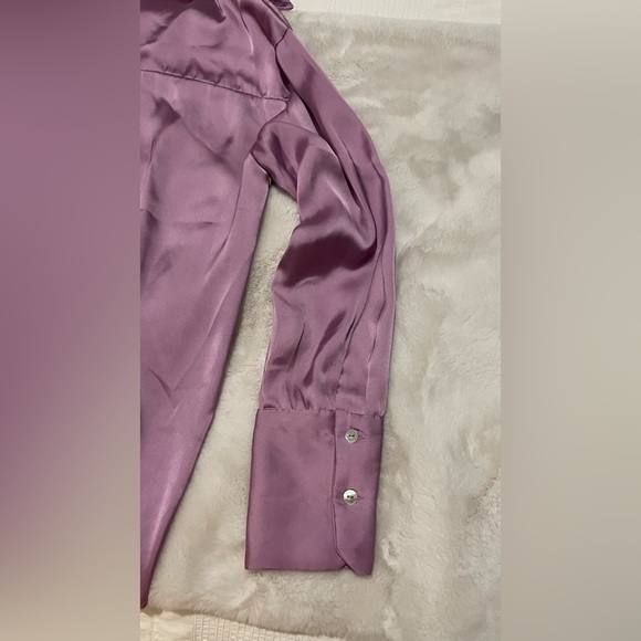 ZARA- Flowy Satin Effect Shirt - Picture 9 of 10